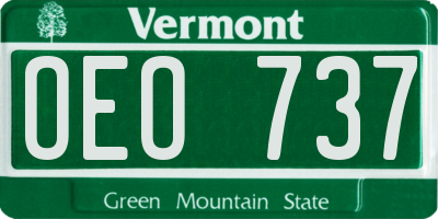 VT license plate OEO737
