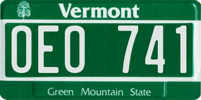 VT license plate OEO741