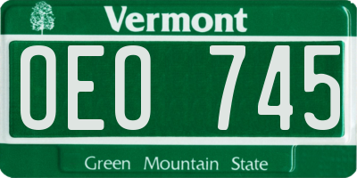 VT license plate OEO745