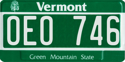 VT license plate OEO746