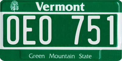 VT license plate OEO751