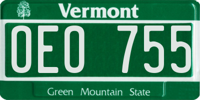 VT license plate OEO755