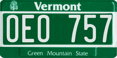 VT license plate OEO757