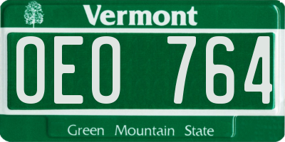 VT license plate OEO764