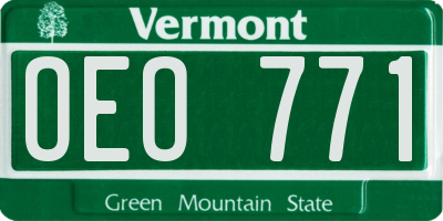 VT license plate OEO771