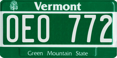 VT license plate OEO772