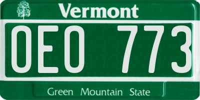 VT license plate OEO773