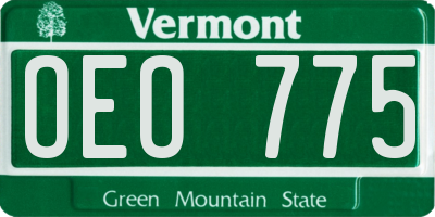 VT license plate OEO775