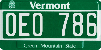 VT license plate OEO786