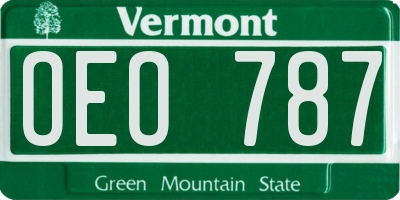 VT license plate OEO787