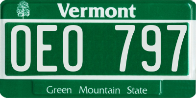 VT license plate OEO797