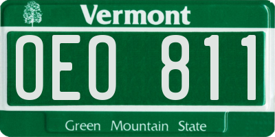 VT license plate OEO811