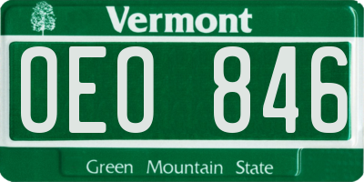 VT license plate OEO846