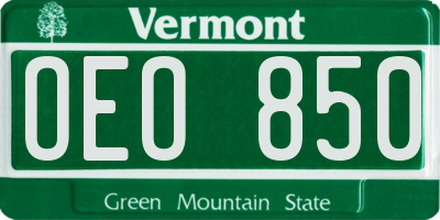 VT license plate OEO850