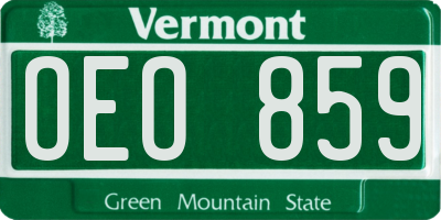 VT license plate OEO859
