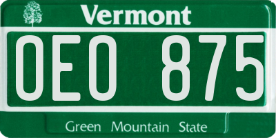 VT license plate OEO875