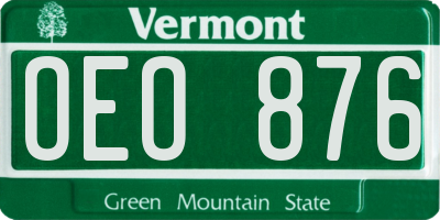 VT license plate OEO876