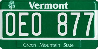 VT license plate OEO877