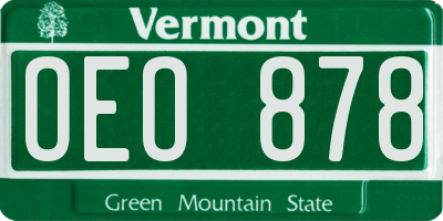 VT license plate OEO878