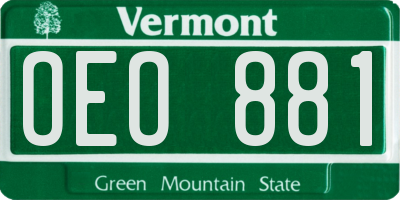 VT license plate OEO881