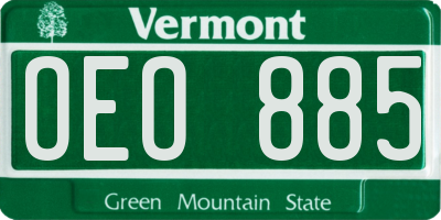 VT license plate OEO885