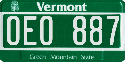 VT license plate OEO887