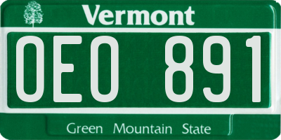 VT license plate OEO891