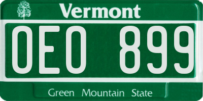 VT license plate OEO899
