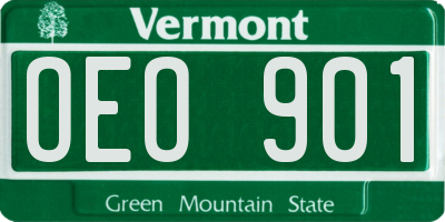 VT license plate OEO901