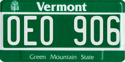 VT license plate OEO906