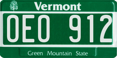 VT license plate OEO912