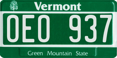VT license plate OEO937