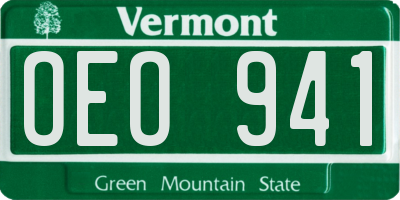 VT license plate OEO941