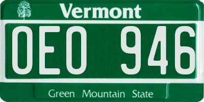 VT license plate OEO946