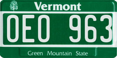 VT license plate OEO963