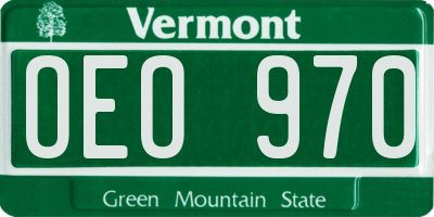 VT license plate OEO970
