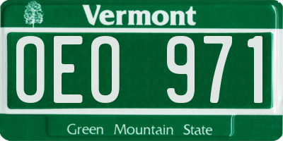 VT license plate OEO971