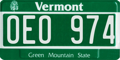 VT license plate OEO974