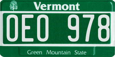 VT license plate OEO978