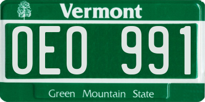 VT license plate OEO991