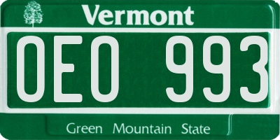 VT license plate OEO993