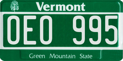 VT license plate OEO995