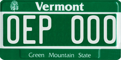 VT license plate OEP000