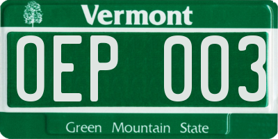 VT license plate OEP003