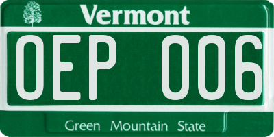 VT license plate OEP006