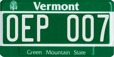 VT license plate OEP007