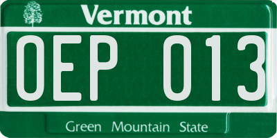VT license plate OEP013