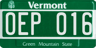 VT license plate OEP016