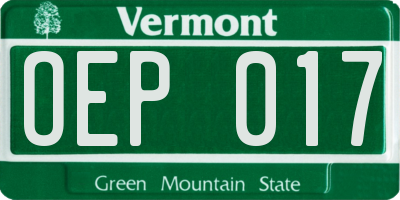 VT license plate OEP017