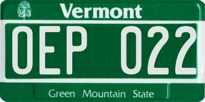 VT license plate OEP022